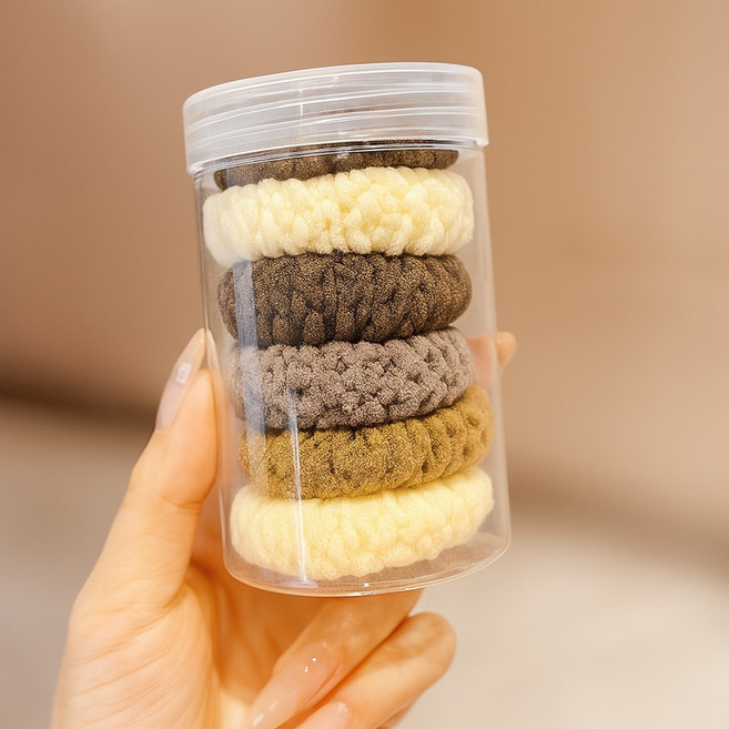 CANCRI 자국안남는 간편보관 곱창 머리끈 (6개)