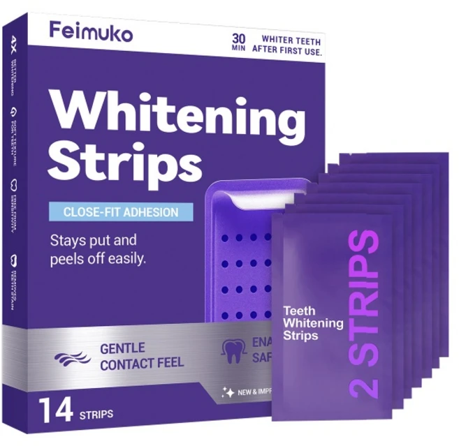 Purple Teeth Whitening Strips 보라색 치아미백바 치아미백바 표면 잡티 감소 자연광택 회복, 1개, 14ml - 쿠팡