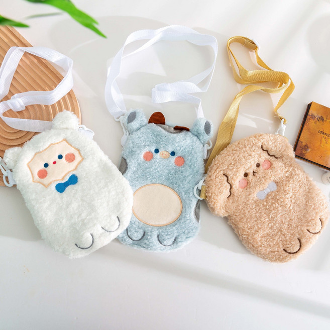 [봄을 전하다] 귀여운 동물 크로스백 3종 휴대폰가방 양 끈조절 가능 캐릭터 가방 인형가방 어린이 학생 크로스백 슬링백 미니가방 특이한 학생 선물 인싸템 용돈 주머니 가방 아이가방