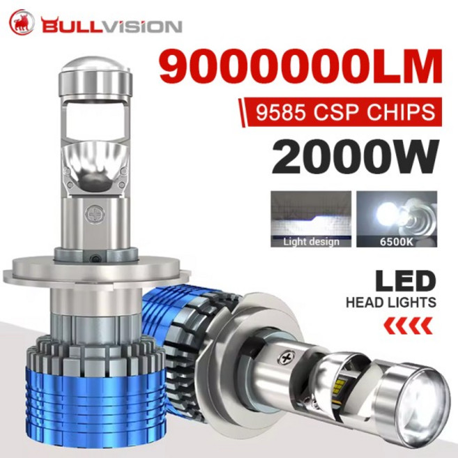 H4 H7 H11 LED 헤드라이트 미니 소형 호환 렌즈 프로젝터 H9 9005 자동차 전구 로우빔 캔버스 자동차/바이, 01 6000K 콜드 화이트, 02 H8