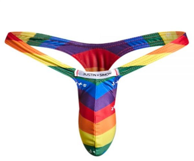 JUSTIN+SIMON Men's Thong Underwear Bulge Pouch - Sexy Low Rise G-String T-Back Bikini Breathable