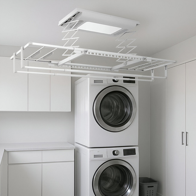 하드웰 스마트 자동 빨래 건조대 내장형 빨래집게 천장 전동 리프트