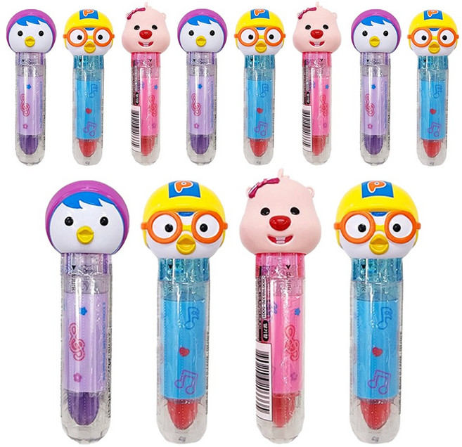 뽀로로 립스틱 모양 캔디 한정행사 12개(5gx12개) 어린이선물장난감사탕