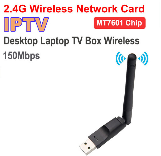 OULLX USB 와이파이 원격 제어 어댑터 150Mbps 2.4Ghz 안테나 이더넷 동글 Lan 무선 네트워크 카드 PC 노트book IPTV 수신기, [01] 7601 Chip, [01] 7601 Chip, 1개
