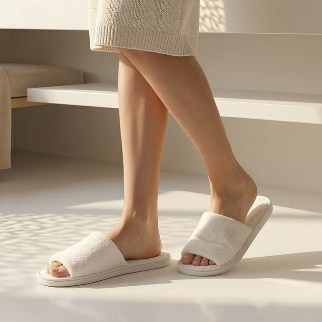 소유공간 호텔 일회용 고급 슬리퍼, 화이트, 10개