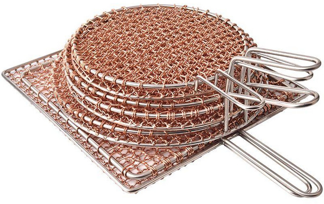 동석쇠 고깃집 원형 불판 석쇠 떡갈비 화로대 화로 바베큐그릴, 2. 265mm 손잡이 용접 구리망, 1개