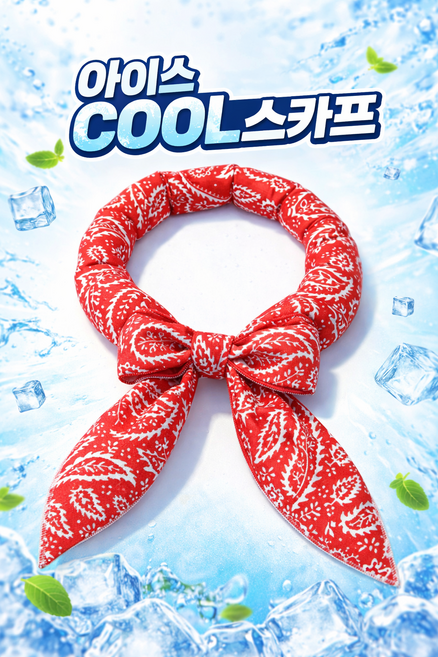 JY몰 온몸이 시원한 아이스 쿨 스카프 냉감 넥밴드 여름 등산 작업용, 1개, 쿨레드