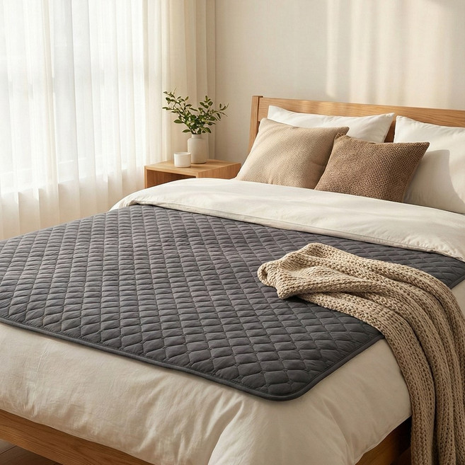 더문 탄소매트 전자파없는 EMF 카본 두꺼운 온열 전기매트 한일의료기, 슈퍼싱글, 챠콜