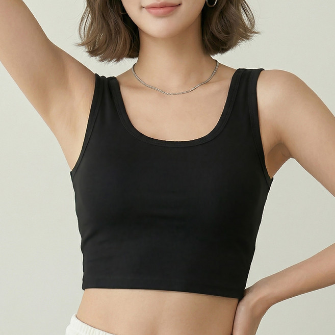 미미캐츠 1+1 베이직 여성 크롭 브라탑 나시 2매 MC0101