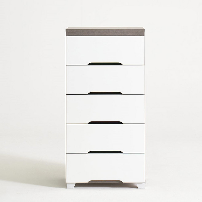 라자가구 로나 600 5단 속깊은 E0 등급 다용도 옷 수납 서랍장, 그레이화이트