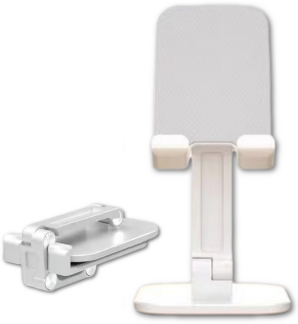 바이빈이 높이조절 접이식 스마트폰 태블릿 휴대용 거치대, 1개, 화이트, 스마트폰태블릿 거치대