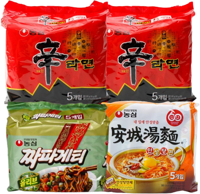 농심 신라면10입+안성탕면5입+짜파게티5입(총20봉)