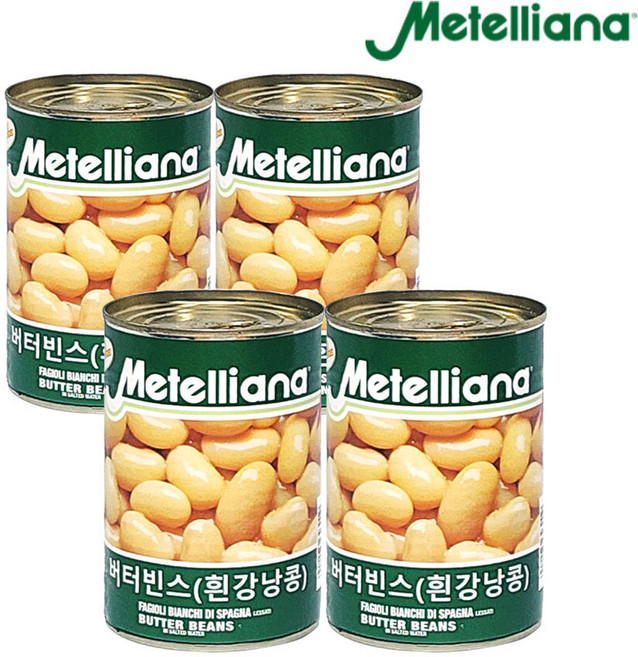메텔리아나 버터빈즈 흰강낭콩 통조림 400g X 4개, 어묵스프(6g)