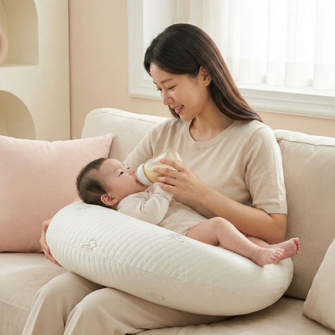 포근달 착한 달쿠션 아기 수유쿠션 신생아 바디필로우 출산선물, 그레이