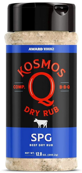코스모스 Q 텍사스 소고기 드라이 루브 스테이크용 마늘 양파 레몬 및 고소한 향신료를 곁들인 스테이크 양념 소갈비 브리스킷 버거 척 로스트 훈제 및 고기 구이용 드라, SPG Beef, 12 Ounce (Pack of 1), 1개, 340g