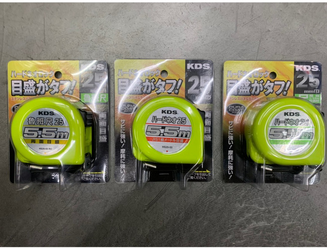 東方不敗 日本 KDS 雙面耐磨捲尺 HS25-55BP 25mm巾 5.5M 台尺 公分, 1個, 魯班