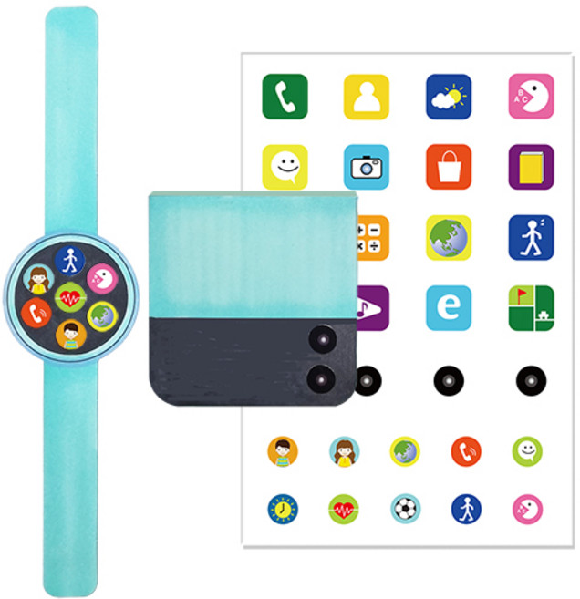 [칼라노리]상상 플립폰과 스마트워치/스마트폰만들기DIY/스마트폰만들기놀이/페이퍼 크래프트/ 나만의 휴대폰 꾸미기/생활도구/ 미디어 사용하기, 1개