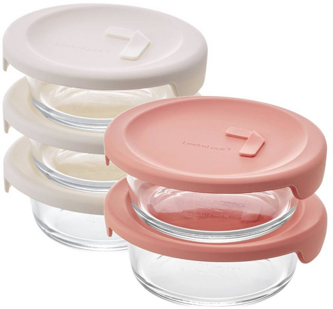 [본사직영] 락앤락 유리 바로한끼 밥/국용기 5개 세트 (355+600ml)