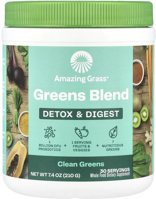 몸관리하세요 겨울입니다 Amazing Grass Greens 혼합물 디톡스 & 다이제스트 클린 그린 210g(7.4oz) 특별관리진행, AmazingGrassGreens혼합물디톡스다이제스트클, 210g, 1개 - 쿠팡