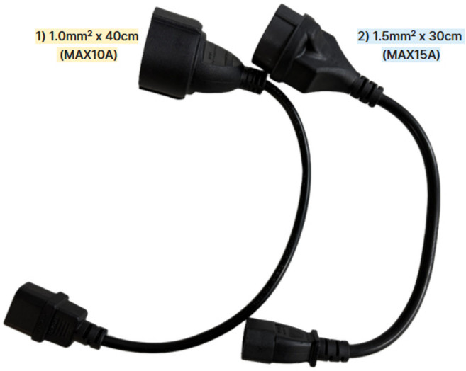 전원 변환 케이블 IEC C14 to Type F (Schuko 슈코) 소켓 어댑터, 30cm, 1개