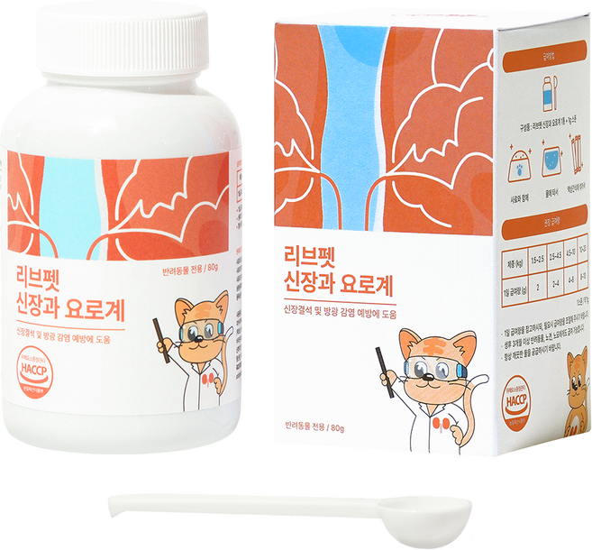 리브펫 신장과요로계 강아지 고양이 영양제 분말형, 80g, 유리너리+결석, 1개