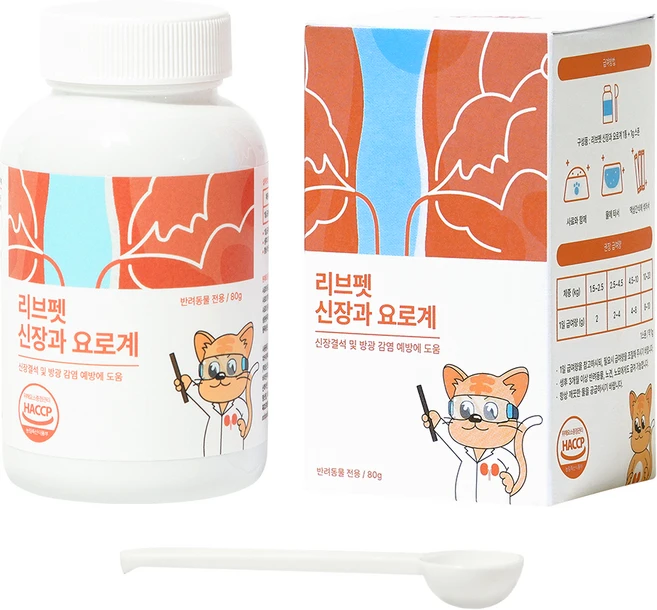 리브펫 신장과요로계 강아지 고양이 영양제 분말형, 80g, 유리너리+결석, 1개 - 쿠팡