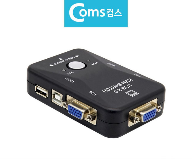 2대1 KVM USB 스위치 PC2대를 하나로 제어 분배기, 상세페이지 참조, 1
