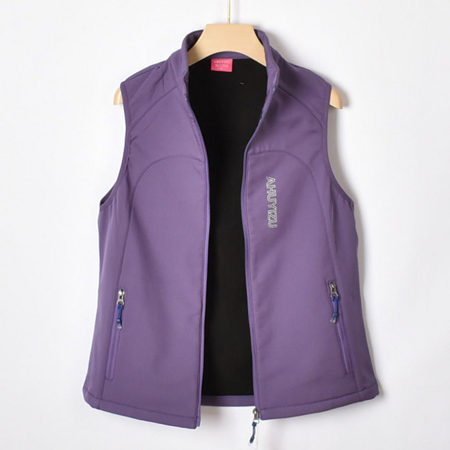 ROYALBELLE 여성 아웃도어 소프트쉘 플리스 집업 조끼 보온 스포츠 베스트 K0011522