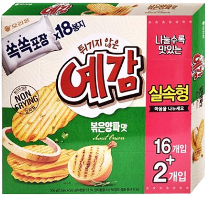 오리온 예감 볶은양파맛 실속형, 306g, 6개