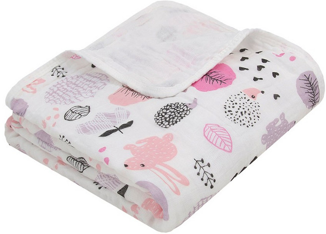 미라클 베이비 프리미엄 순면 원단 4중 거즈 블랭킷, 토끼