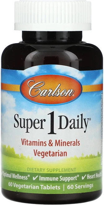 건강챙기세요 Carlson 슈퍼 1 데일리 베지 정제 60정 백살까지오래오래, 1개 - 쿠팡
