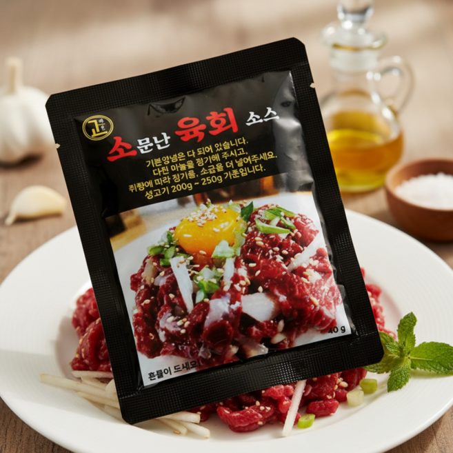 정담스토어 육회소스 간장맛, 40g, 100개