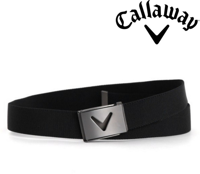 [정품] 캘러웨이 로고 남성 골프 벨트 웨빙 허리띠, 블랙(CGASE0R3-002), 1개