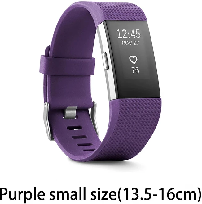 Fitbit Charge 2 스마트 손목 밴드 심박수 모니터링 운동 보수계 피트니스 통화 알림 GPS IOS Android, 04 Purple Small size
