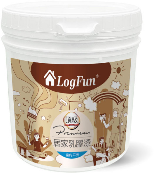 樂客 LogFun 頂級居家乳膠漆 防霉無甲醛 抗裂免稀釋 內牆漆 淨味快乾當天入住 奶油可可 1.2kg, 奶油可可,1.2kg(超取限2罐), 1個