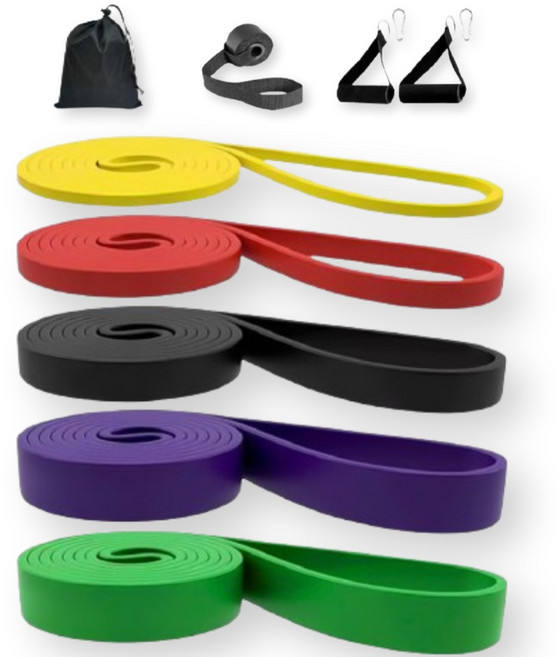 브라이프 5단계 근력부스터 풀업 밴드 세트, 1세트, 5색 밴드