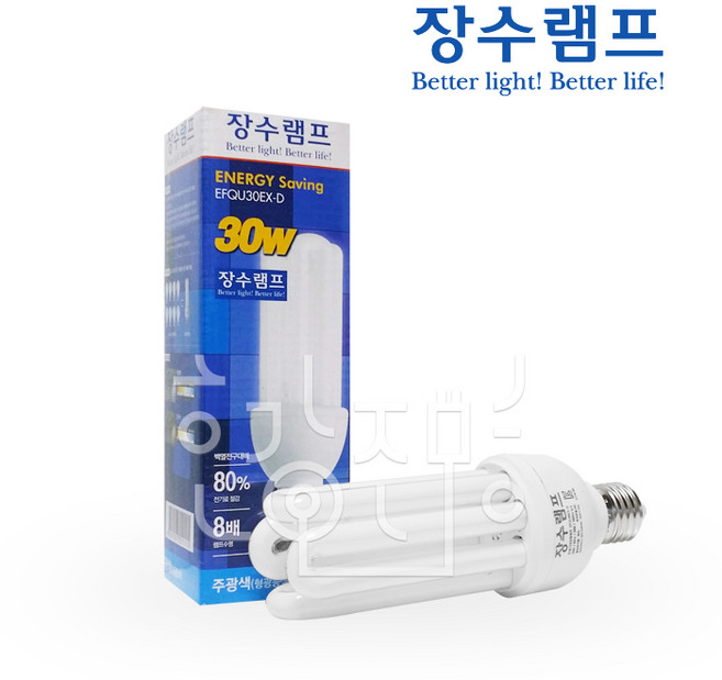 장수램프 삼파장 전구 EL 30W E26 안정기내장형, 전구색, 1개