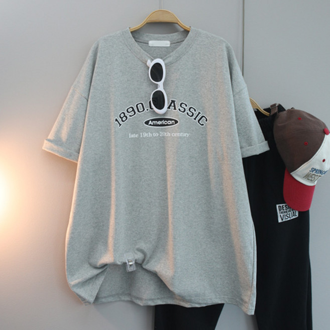 달콩 여성 빅사이즈 박스티 1890레터링박스반팔티