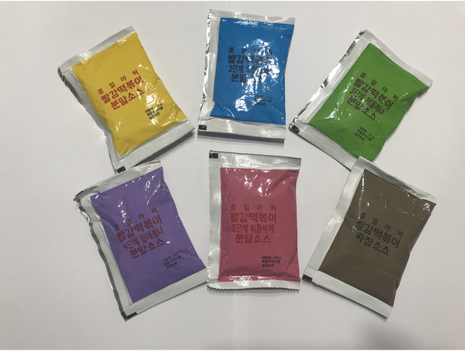 빨강떡볶이 분말소스(1~5단계 골고루), 진공밀떡 추가, 1kg, 1개