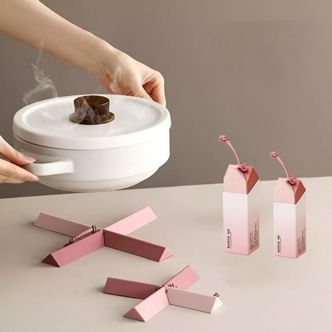 사볼레 실리콘 냄비받침 1+1, 1개, 핑크 1세트