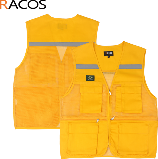 다목적 현장 T/C 망사 작업조끼 RC-58 노랑, 1개