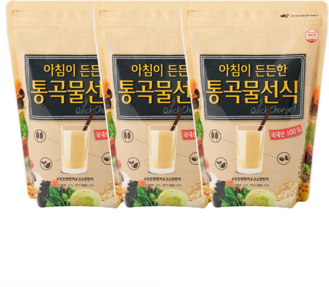 엄마사랑 아침이 든든한 통곡물 선식, 3개, 1.3kg