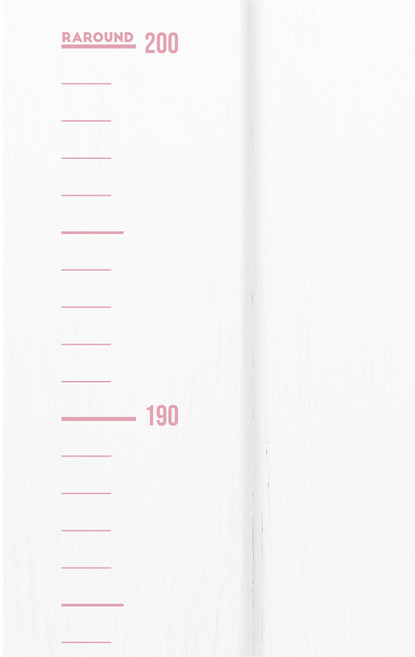 라라운드 자체제작 심플 키재기 스티커 200cm, 투명 핑크