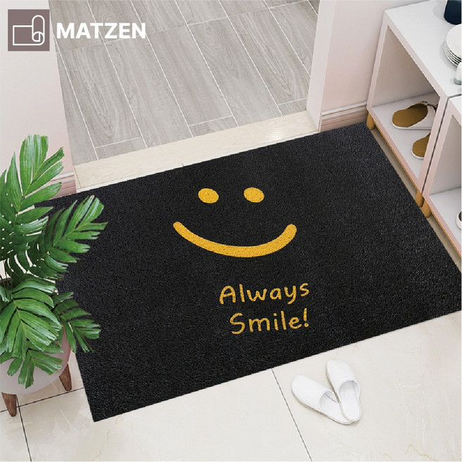 매트젠 업소용현관매트 코일매트 디자인발매트, 1개, 진블랙