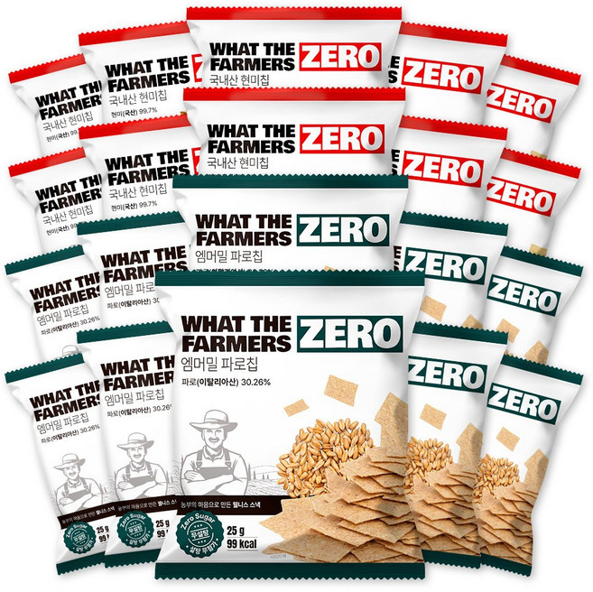 왓더파머스 다이어트간식 혼합구성 기름제로, 2세트, 파로5봉+현미5봉