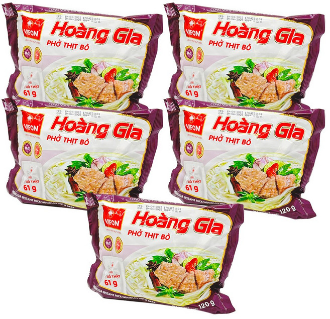 베트남라면 비폰 호앙지아 비프 포보 쌀국수 소고기 120g hoang gia pho bo, 5개