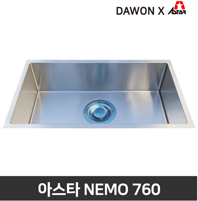 아스타 네모 NEMO 760 780 주방씽크볼 씽크대 교체 스텐사각볼 백조 사각싱크볼, NEMO760SET(볼+배수구+도마+바스켓), 1개