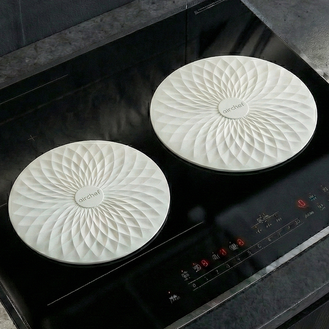 아마트 인덕션 보호 매트 실리콘 패드 커버, 2개, 아이보리