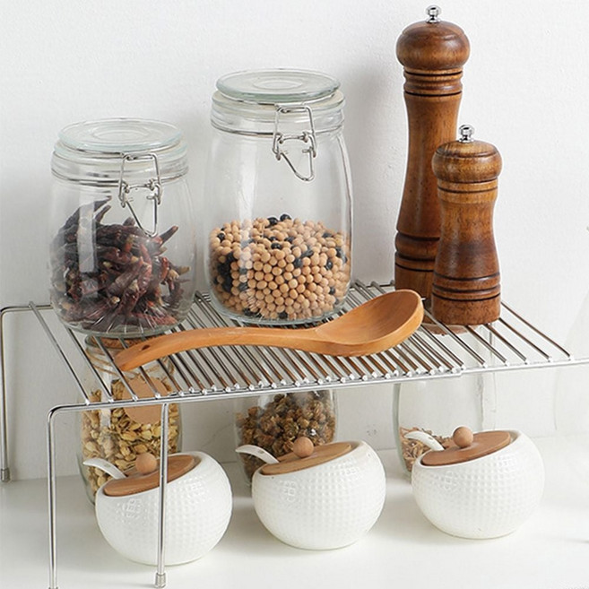 깔씀한 스텐 주방선반 싱크 정리 길이조절 선반 싱크대선반 거치대 싱크대하부장선반, 1개