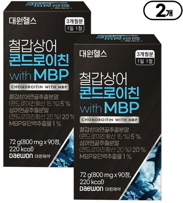 [본사직영] 대원제약 철갑상어 콘드로이친 with MBP, 2박스, 90정